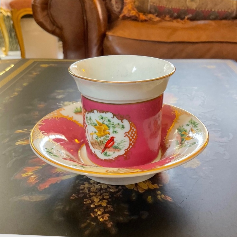 Vintage Pink Cup & Saucer Avon 1985 European Tradition France